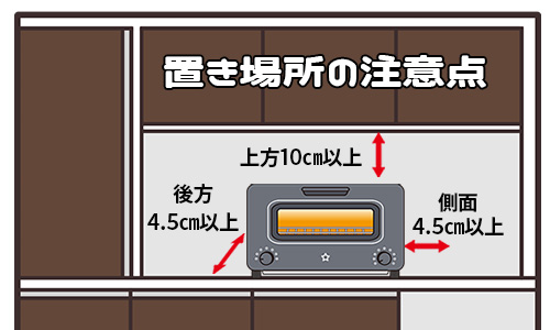トースターの置き場所の注意点はある?