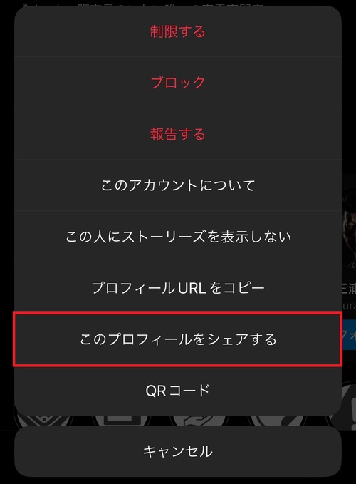 アカウント(プロフィール)の共有のやり方2