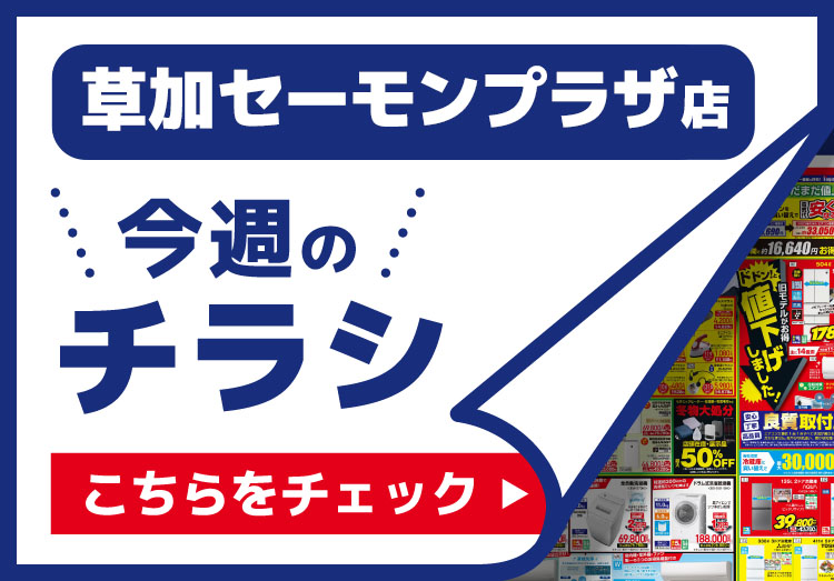 草加セーモンプラザ店のチラシ